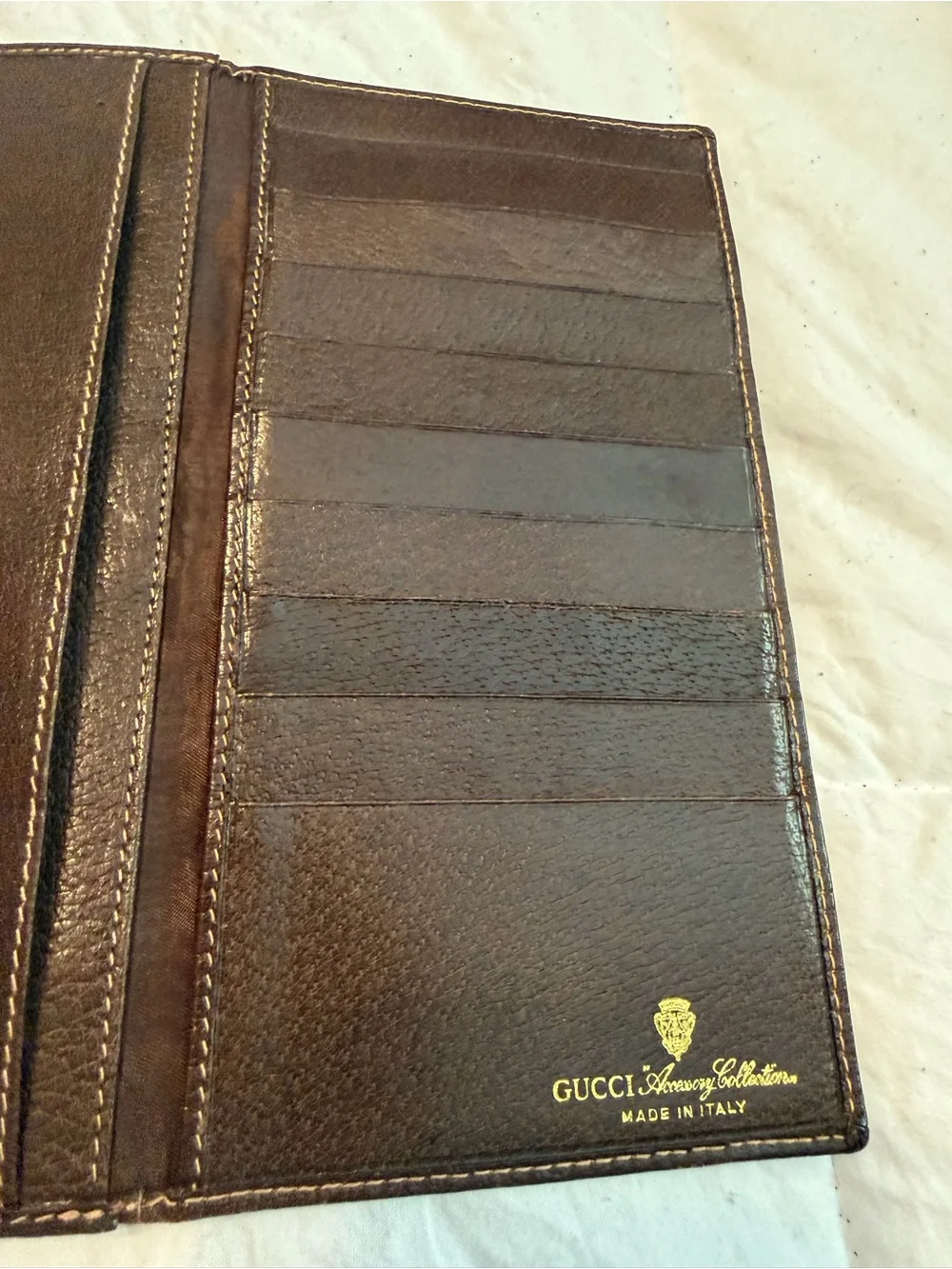 Gucci VINTAGE Sherry GG Canvas long Wallet with Green and Red Stripe COA - Picture 11 of 16